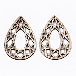 Grands pendentifs en bois creux non finis&nbsp;WOOD-N006-121