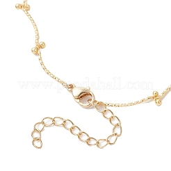 Браслеты на лодыжку из латунных изогнутых звеньев с круглыми подвесками-шармами для женщин&nbsp;AJEW-AN00713