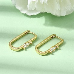 Pendientes de aro pequeños de latón con circonitas cúbicas transparentes&nbsp;EJEW-G473-03G