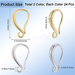 24 пара 2-х цветных латунных крючков для серег&nbsp;KK-SP0001-40