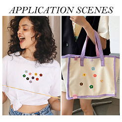 66 шт. нашивки с цветочной вышивкой на ткани DIY-TA0013-05