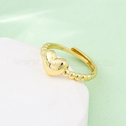 Латунные регулируемые кольца на палец для женщин&nbsp;RJEW-U053-04G