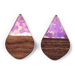 Подвески из прозрачной смолы и ореха RESI-N039-60A