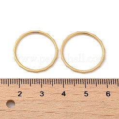 イオンプレーティング（IP）304ステンレススチール指輪  ゴールドカラー  内径：18mm&nbsp;RJEW-I101-02C-G