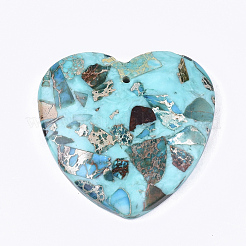 Собранные синтетические имперские яшмы и бирюзовые подвески&nbsp;G-S329-034A