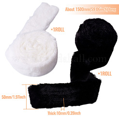 2 рулон 2-х цветных тканей из полиэстера и хлопка с добавлением кроличьей шерсти DIY-TA0012-64