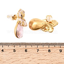 Boucles d'oreilles pendantes en acier inoxydable 304 serties de micro-pavés de zirconiums cubiques&nbsp;EJEW-A158-03G