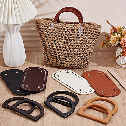 4 pz 4 colori fondo ovale in pelle PU&nbsp;FIND-PH0061-81