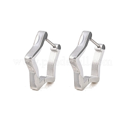 Pendientes de aro con forma de estrella de acero inoxidable 304&nbsp;EJEW-P324-02P