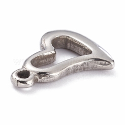 変色しない201ステンレススチールペンダント  ハート  ステンレス鋼色  15.5x11x2mm  穴：1.5mm&nbsp;STAS-G238-01
