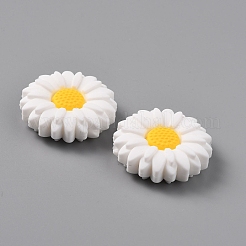 Кабошоны маргаритки из экологически чистого пищевого силикона&nbsp;LS-SIL-WH0008-17B