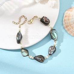 Armbänder aus natürlichen Abalone-/Paua-Muschelperlen&nbsp;BJEW-JB14221