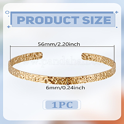 1шт текстурированный браслет-манжета из нержавеющей стали для женщин&nbsp;BJEW-LP0003-36