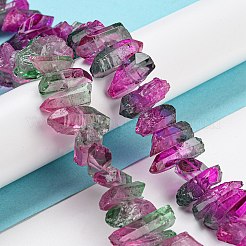 Нити натуральных окрашенных кварцевых бусин G-G791-14G