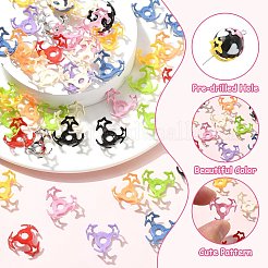 100 шт. 10-х цветные полые акриловые колпачки для бусин&nbsp;DIY-CJ0003-12