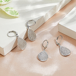 4 пара серег-капель из латуни с застежкой-русалкой EJEW-HS0001-21P