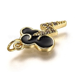 Латунные микропаве прозрачные подвески с фианитом ZIRC-B0003-22G