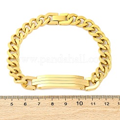 Браслеты из кубинской цепочки из нержавеющей стали 304 для женщин и мужчин BJEW-R018-01G