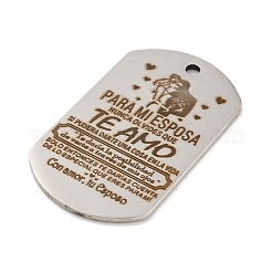 Pendentifs en acier inoxydable 201 anti-ternissement pour la Saint-Valentin&nbsp;STAS-L079-02P-03