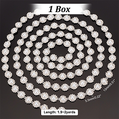 2 ярд хрустальных цепочек-чашек со стразами и пластиковыми жемчужными бусинами DIY-PH0017-40