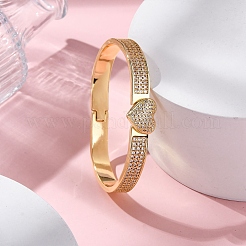 Bracelets à charnière en laiton plaqué or avec micro pavé de zircones cubiques&nbsp;BJEW-H624-06D-G
