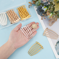 18 шт. 3-х цветная литая фурнитура для гребня для волос&nbsp;OHAR-GO0001-12