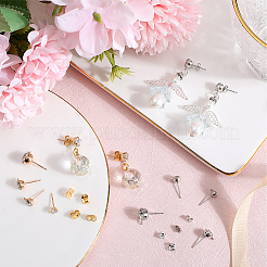 160 шт. 8 стиля фурнитуры для сережек-гвоздиков со стеклянными бриллиантами IFIN-SC0001-58