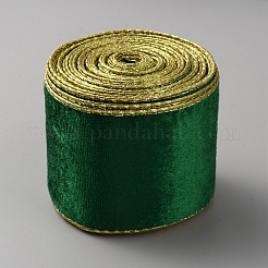 10 ярд односторонней бархатной ленты с проволокой SRIB-WH0011-133C