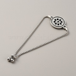 Ajustes de pulsera deslizante de eslabones a presión intercambiables de aleación con cadenas de caja&nbsp;BJEW-WH0014-005E