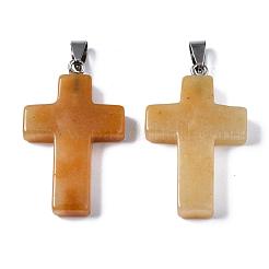 Pendentifs de jade topaze naturelle&nbsp;G-Q512-010