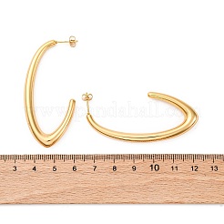 Серьги-гвоздики из нержавеющей стали 304 в форме буквы J&nbsp;LS-EJEW-A125-19G