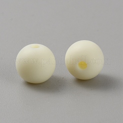 Акриловые матовые круглые бусины&nbsp;FACR-WH0001-06A-12