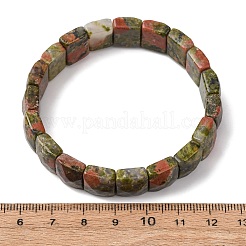 Braccialetti elastici con perline di unakite naturale per unisex&nbsp;G-K303-02H