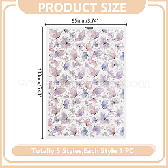 5 Stück 5 Farben Polymer Clay Ohrringe Wassertransferpapier&nbsp;DIY-HY0003-22B