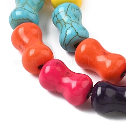 Окрашенные синтетические бирюзовые бусы нити G-B147-A01