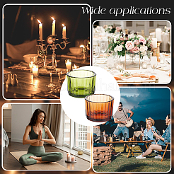 12 шт. 2-х цветные прозрачные стеклянные подсвечники DJEW-GA0001-58