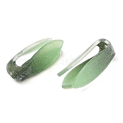 プラスチックビーズ  花  グリーン  17.5x10x9mm  穴：1.2mm&nbsp;X-KY-N015-184