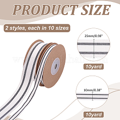 2ロール2種類のコットンリボン  マスクと衣装のアクセサリー  ブラック  3/8~1インチ（10~25mm）  1ロール/スタイル&nbsp;OCOR-ME0001-99B
