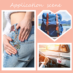 2 шт. 2-цветные брелки из сплава со стразами в стиле павлиньей эмали KEYC-OC0001-37