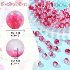 100 шт. матовые стеклянные бусины&nbsp;DGLA-YW0001-36E