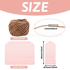 Ювелирные изделия дисплей ценники из крафт-бумаги и джутовый шпагат CDIS-TA0001-06D