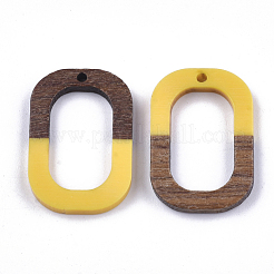 Pendentifs en bois de résine et de noyer&nbsp;RESI-S358-07J