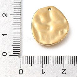 304ステンレスペンダント  フラットラウンド、クロスチャーム付き  14KGP本金メッキ  19.5x18x3mm  穴：1.2mm&nbsp;X-STAS-P369-07G