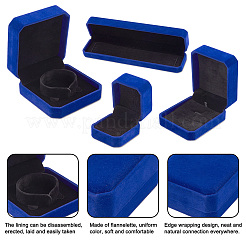4 шт. 4-х стилевых квадратных и прямоугольных бархатных коробок для ожерелий VBOX-BT0001-01A