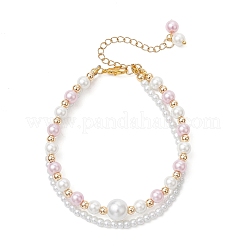 Bracelets multibrins en perles de verre rondes&nbsp;BJEW-JB11918-03