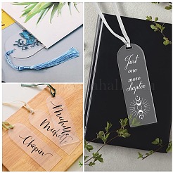 Kits de création de marque-pages DIY avec décorations en acrylique transparent et pompons en polyester&nbsp;DIY-SP0001-92B