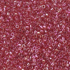 MIYUKIデリカビーズ  シリンダー  日本製シードビーズ  11/0  （db0172)透明な赤いab  1.3x1.6mm  穴：0.8mm  約2000PCS /ボトル  10 G /ボトル&nbsp;SEED-JP0008-DB0172