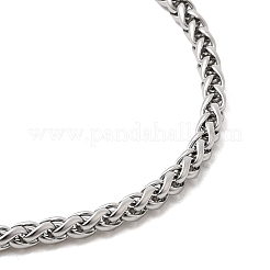 Браслеты из нержавеющей стали 304 с цепочкой из пшеницы&nbsp;BJEW-M187-12-F