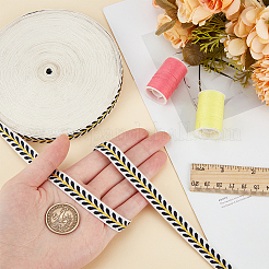 20 ярд ленты из полиэстера с вышивкой в этническом стиле и листьями OCOR-WH0070-109D