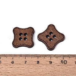 Quadratische Holzknöpfe mit einem Loch&nbsp;BUTT-Q046-09B